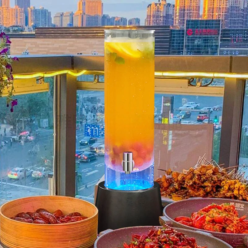 Colorful Luminous Wine Ice Bucket with Water Tap, Special Beer, Cocktail, Coke Jar, Large Capacity, Split Design, 2-3L, Factory