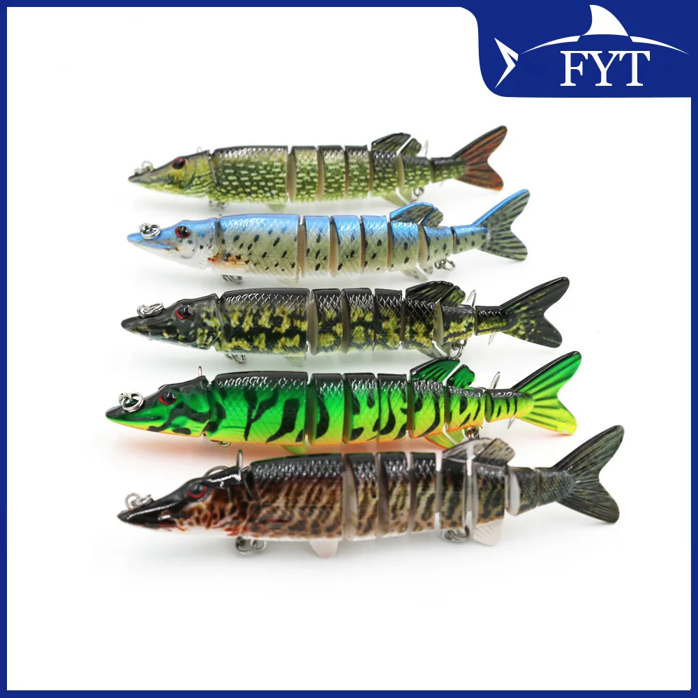 12.5cm Pike Wobblers Fishing Artificial Bait Hard Multi Jointed