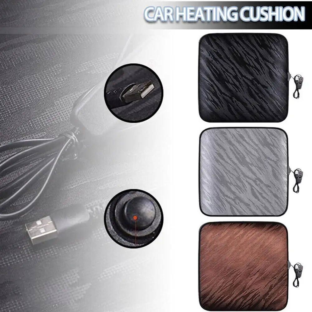 

1PCS Winter USB Heating Car Seat Cover Cushion Universal Comfortable Warm Accessories Seats Soft Cushions Automobile Auto T4B4