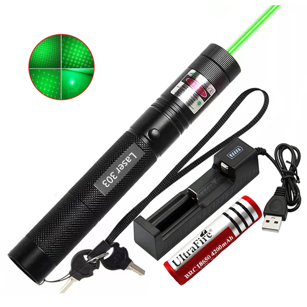 

Green Laser pointer Hight Powerful 10000 m 5mw laser light Adjustable focal length Lazer pen Burning Matches For hunting