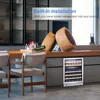 Wine Cooler,Built-in Wine Fridge Under Counter or Freestanding Dual Zones,Auto Defrost,6 Removable Shelves Glass Door 2