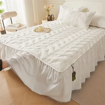 Winter Thicken Bed Sheets Antibacterial Bed Skirt Elastic Fitted Sheet Breathable Bed Cover Waterproof Sheet Mattress Cover 이불