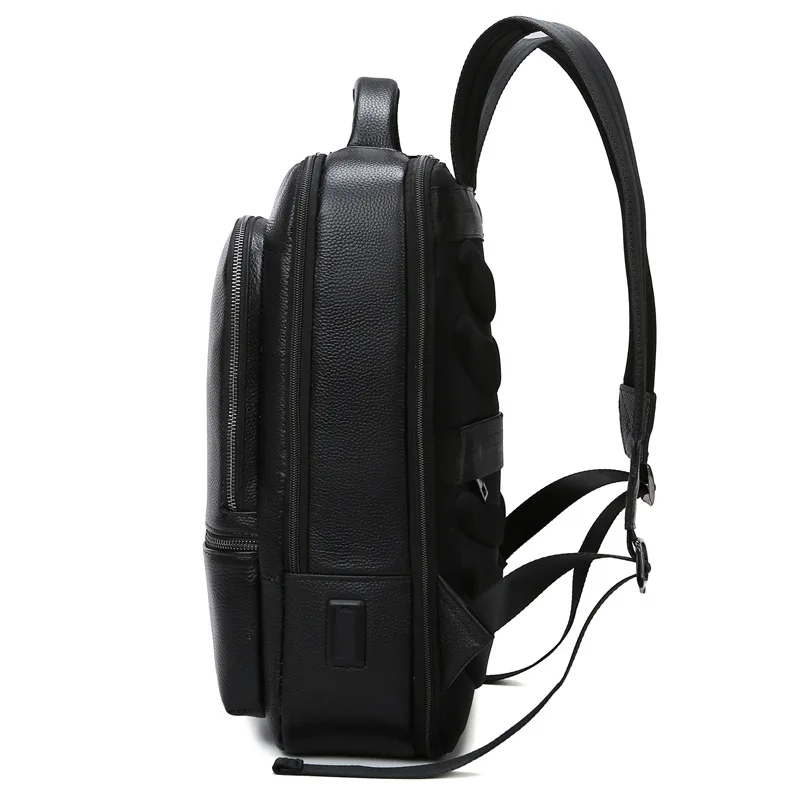 2024 New Business Men Backpack First Layer Cowhide Men's Bag Genuine Leather Schoolbag Large 15.6 Inch Laptop Travel Backpack 3
