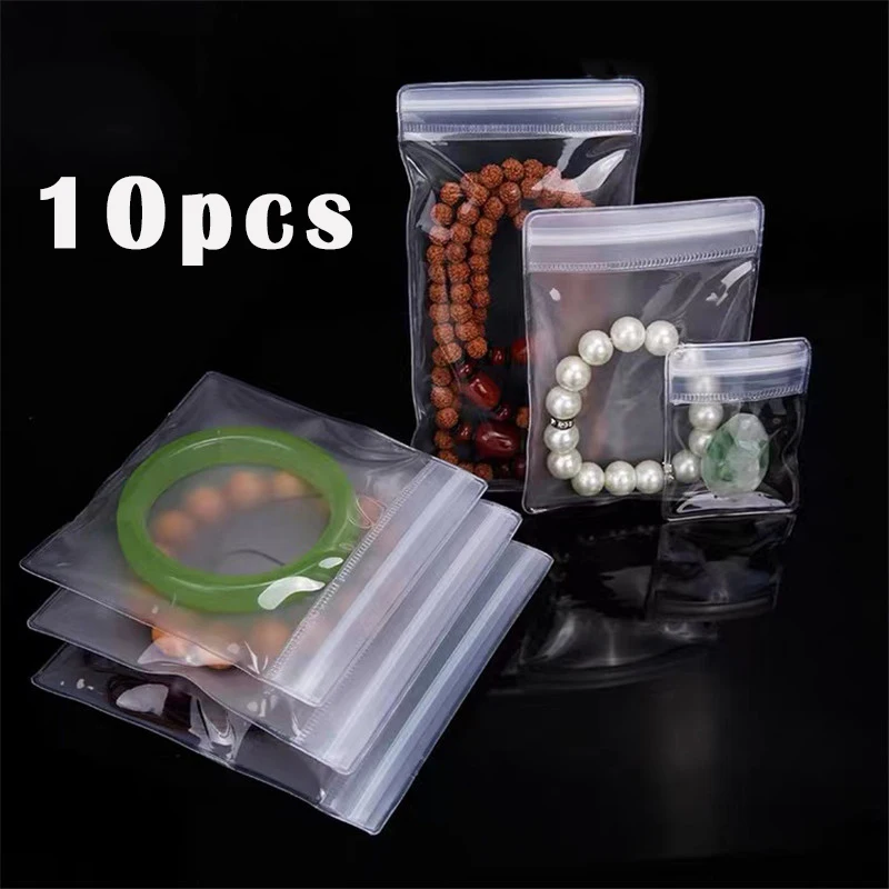 

10pcs Transparent Jewelry Bag Plastic Bags Jewelry Gift Reclosable Storage Bag Packaging Clear PVC Self Sealing Pouches