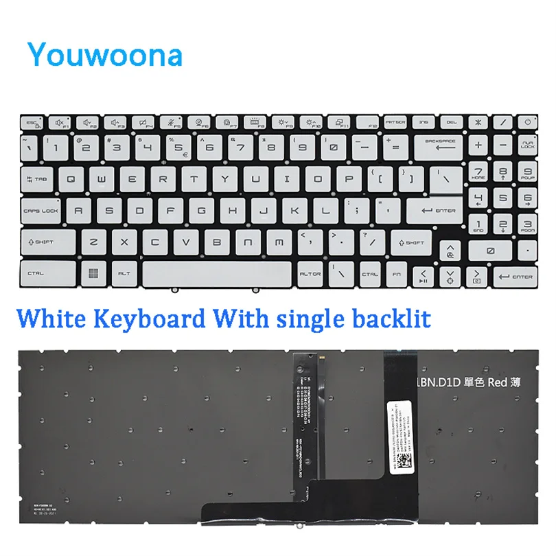 Teclado Portátil Original para Msi Katana Gf66 Gf76 Gl66 Gl76 Z16 11ud Ms1582 Ms-1581 Ms-1583 Ms-17l1 Ms-17l2 Ms-17h3 Novo - Imagem 2