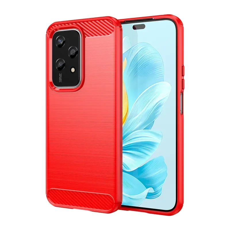 Carbon Fiber Shockproof Silicone Bumper Case -