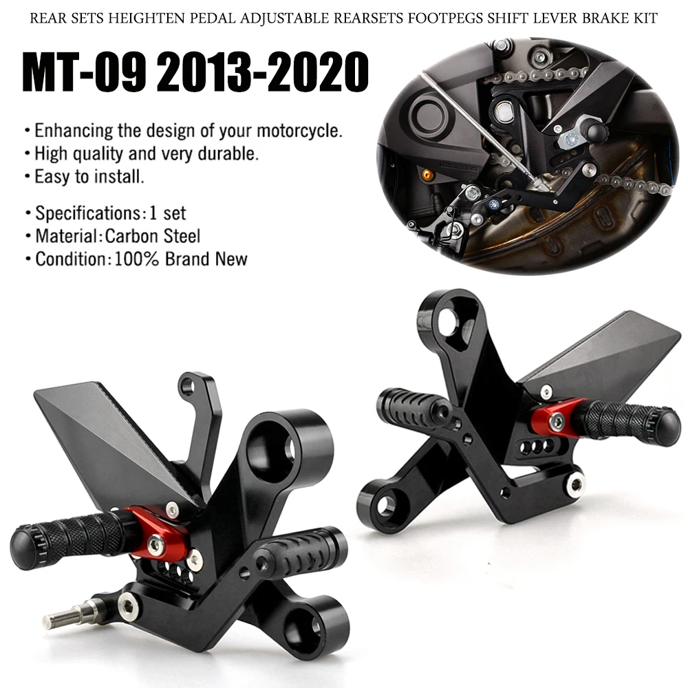 

Задние комплекты для YAMAHA MT-09 XSR900 MT09 Tracer 900 2013-2020, педаль увеличения, Регулируемые задние комплекты, FootPegs, рычаг переключения, тормоз, комплект