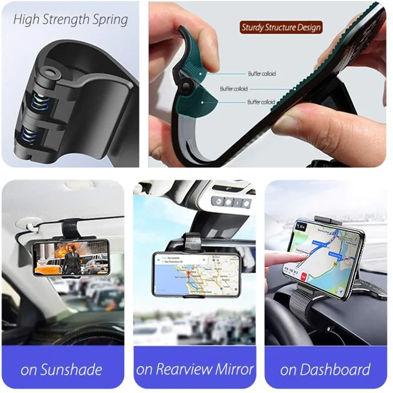 Universal Car Dashboard Phone Holder | Secure Clip Mount for Smartphones & GPS Devices