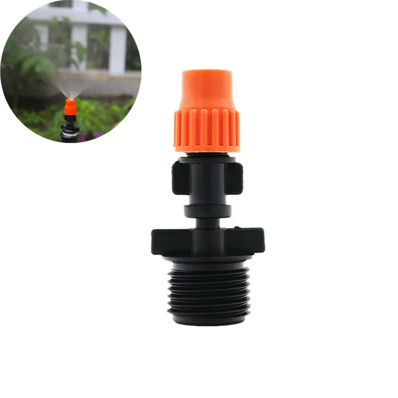 

10pcs Yellow Adjustable Atomizing Micro Sprinkler With 1/2"Male Garden Spray Roof Cooling Sprinkler Garden Flower Watering