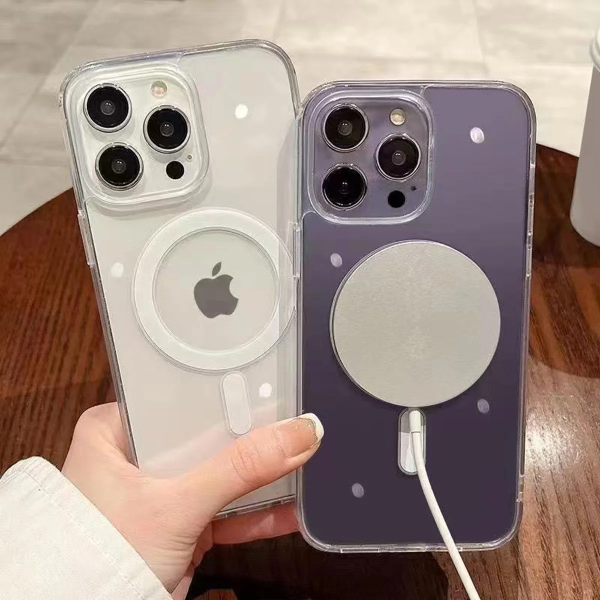 รูปสินค้า เคสแม่เหล็กซิลิโคนนิ่มใส ป้องกันแรงกระแทก iPhone
