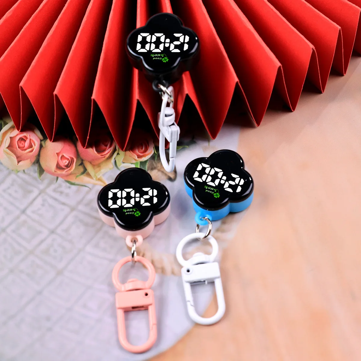 LED 디지털 전자 시계 키체인 터치 디지털 시계 야간 조명 다기능 교수형 시계 학생용 포켓 시계