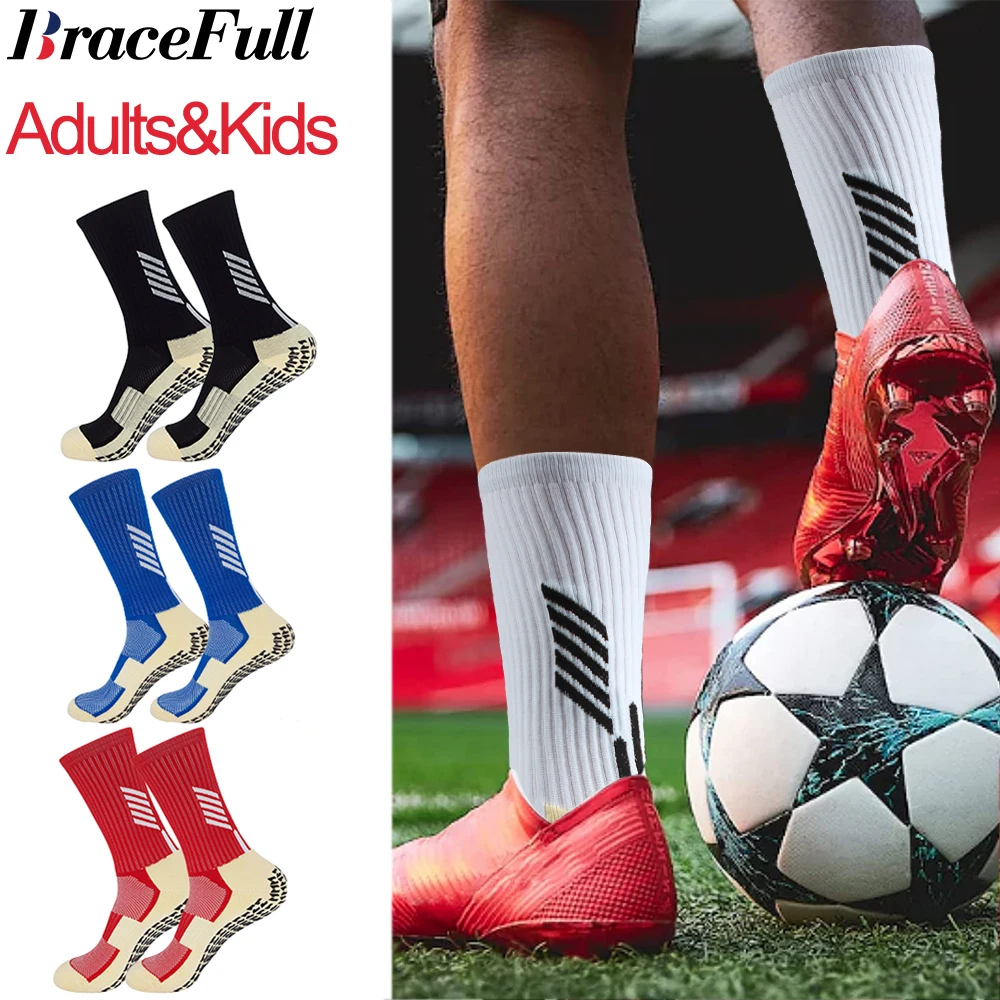 

1Pair Non Slip Soccer Socks Mens,Non Skid Grip Calf Socks,Football Basketball Sport for Men Women / Kids Children