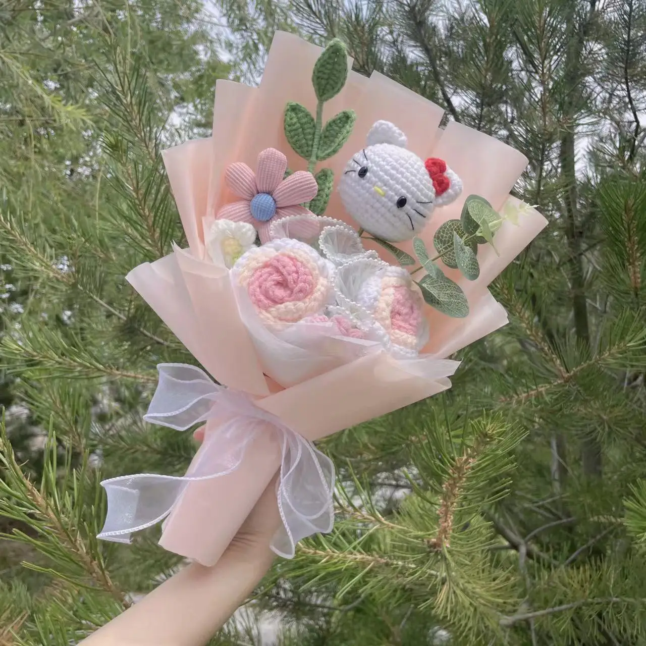 thumbnail image 1 of Cartoon Hello Kitty Plush Bouquet Plush Doll Toy Kids Toys Stuffedn Animals Christmas Valentine Graduation Birthday Gifts, 1 of 5