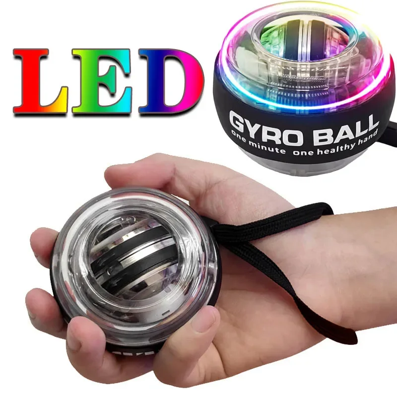 LED Wrist Trainer Ball Power Ball Auto-Start Gyroscopic Arm Hand Forearm Exerciser Power Wrist Gyro Sport Fitness Equipment