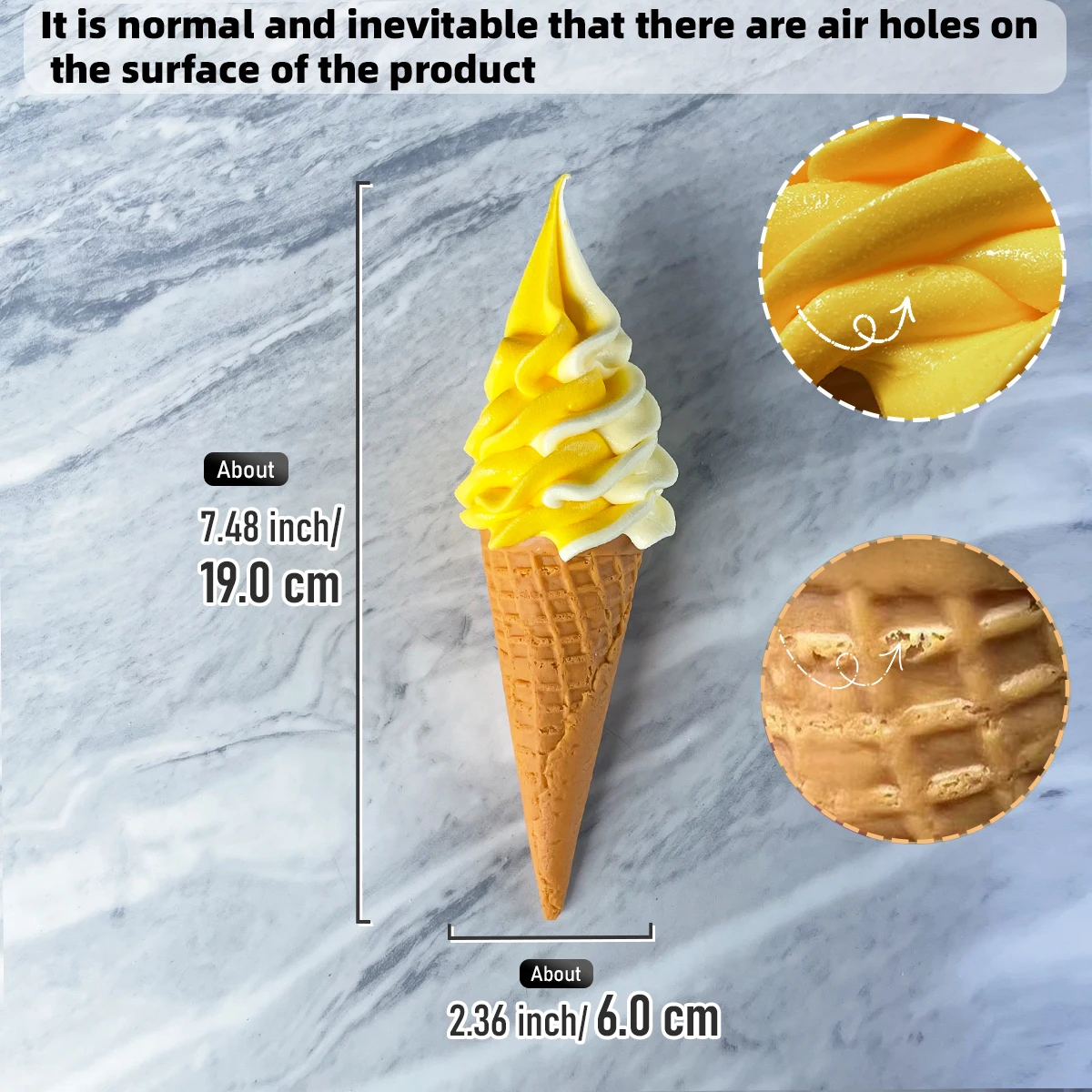 Large Realistic Ice Cream Replica for Photography, Display, and Decoration