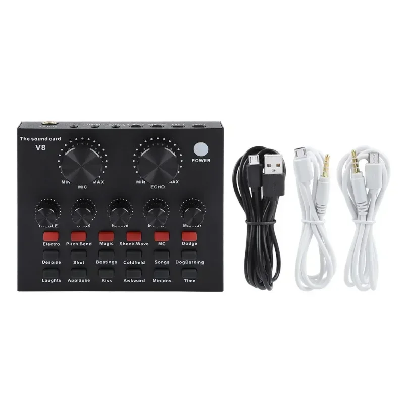 Mic V8 sound card PC computer audio USB recording studio game live broadcast KTV BM800 professional microphone condenser