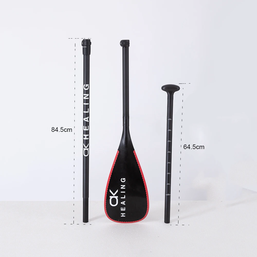 3K Fiber Glass Shaft Boat Oars 3 Sections Sup Paddle Board Accessory
