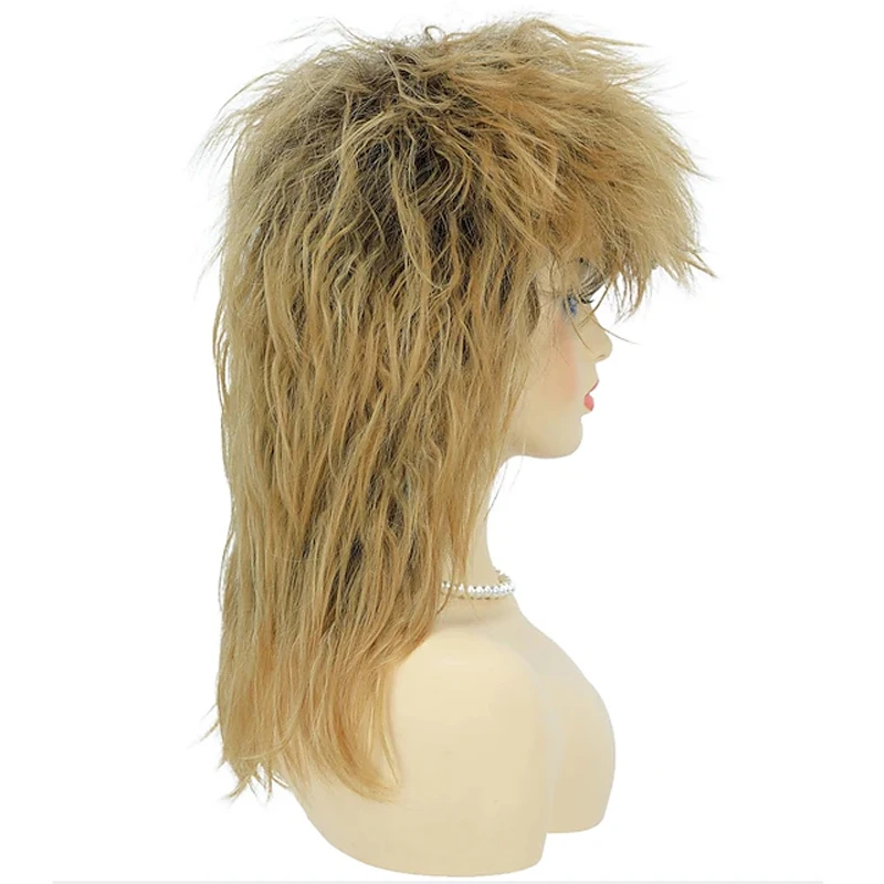 HAIRJOY ??ռ Ӹ 80s Tina Diva ǻ   Big Blonde Rocker Mullet  Glam ũ  Rockstar Cosplay Wig