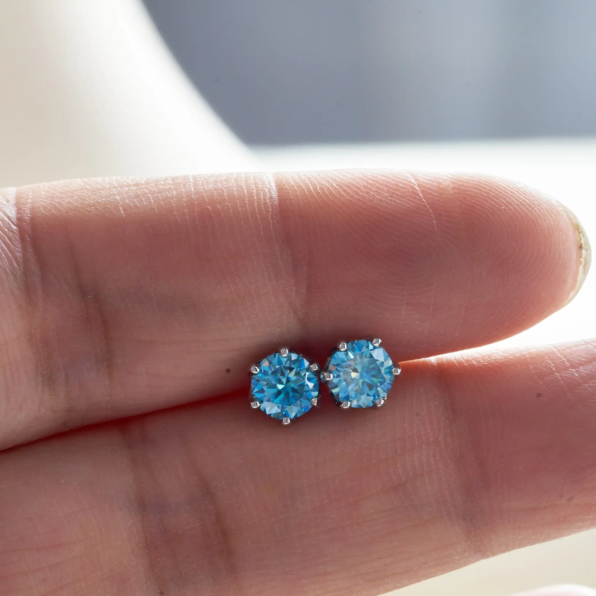 0.5-2.0 carat Moissanite Stud Earrings 925 Sterling Silver for Women silver earrings silver stud earrings womens earrings