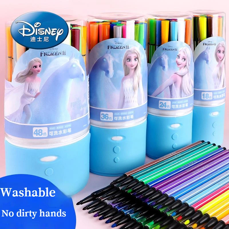 Verplicht naaimachine paradijs Disney Frozen 12/24/36/48 Kleuren Wasbaar Water Kleur Pen Speciale Verf Pen  Voor Kinderen En Leerlingen Kalligrafie artsupplies| | - AliExpress