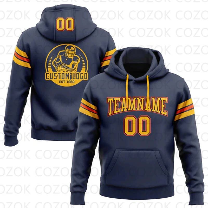Customized Hoodie Dark Blue Color Jersey 3D Printed  Unisex Pullovers Hoodie Casual Sweatshirts