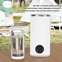 Travel Electric Kettle Cordless Stainless Steel 400ML 55℃ Portable Hot Water Boiler Fast Heating 6000mah Rechargeable for Milk 1