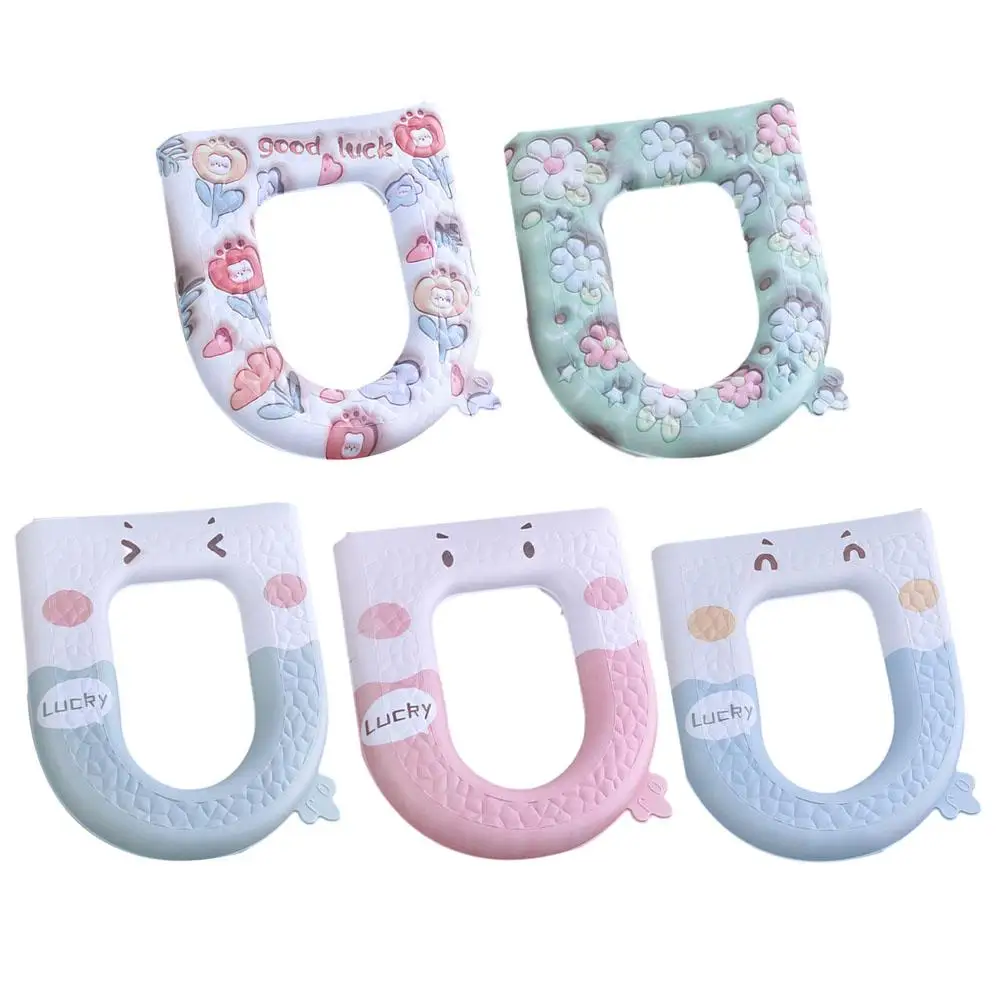 Washable Toilet Seat Cover Mat Waterproof Closestool Bathroom Seat Toilet Accessories O-shape Cover Mat Bidet Case Lid Pad 6