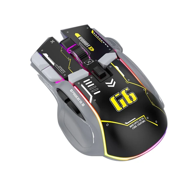 G6 Wireless Gaming Mouse 3 Modes 4000 DPI 11 RGB Backlit Rechargeable Silent Computer Gaming Mice Easy Install Easy To Use 1