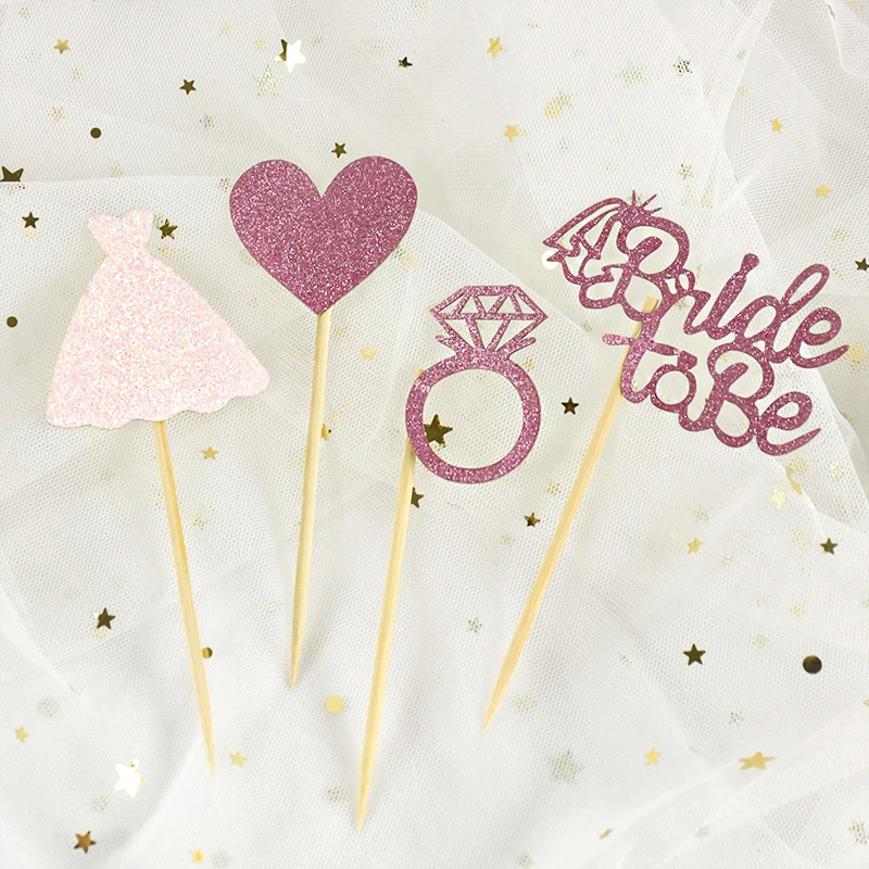 Topper Per Cupcake 'Bride To Be' - 12 Pezzi Argento Glitter Per Addio Al Nubilato E Matrimoni - Foto 6