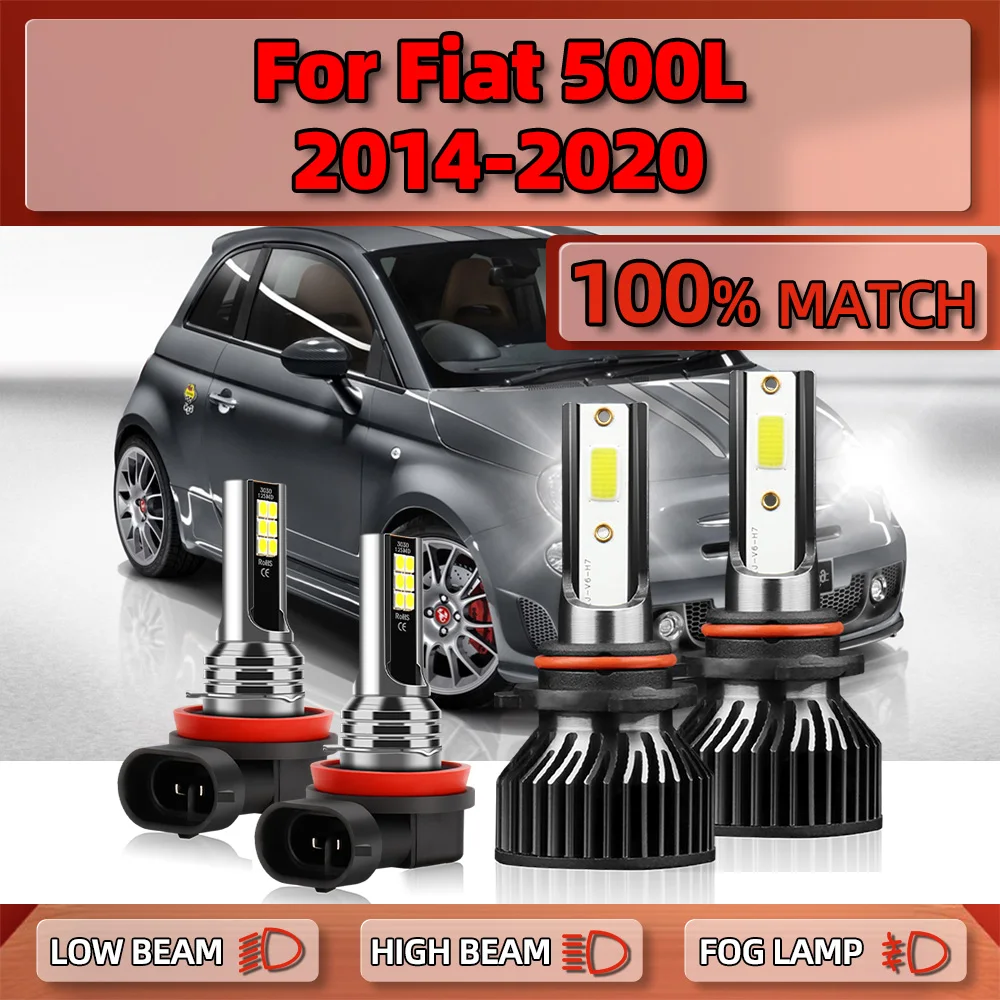 

40000LM LED Headlight Bulbs 240W Turbo Auto Headlamp 12V 6000K Fog Lamps For Fiat 500L 2014 2015 2016 2017 2018 2019 2020