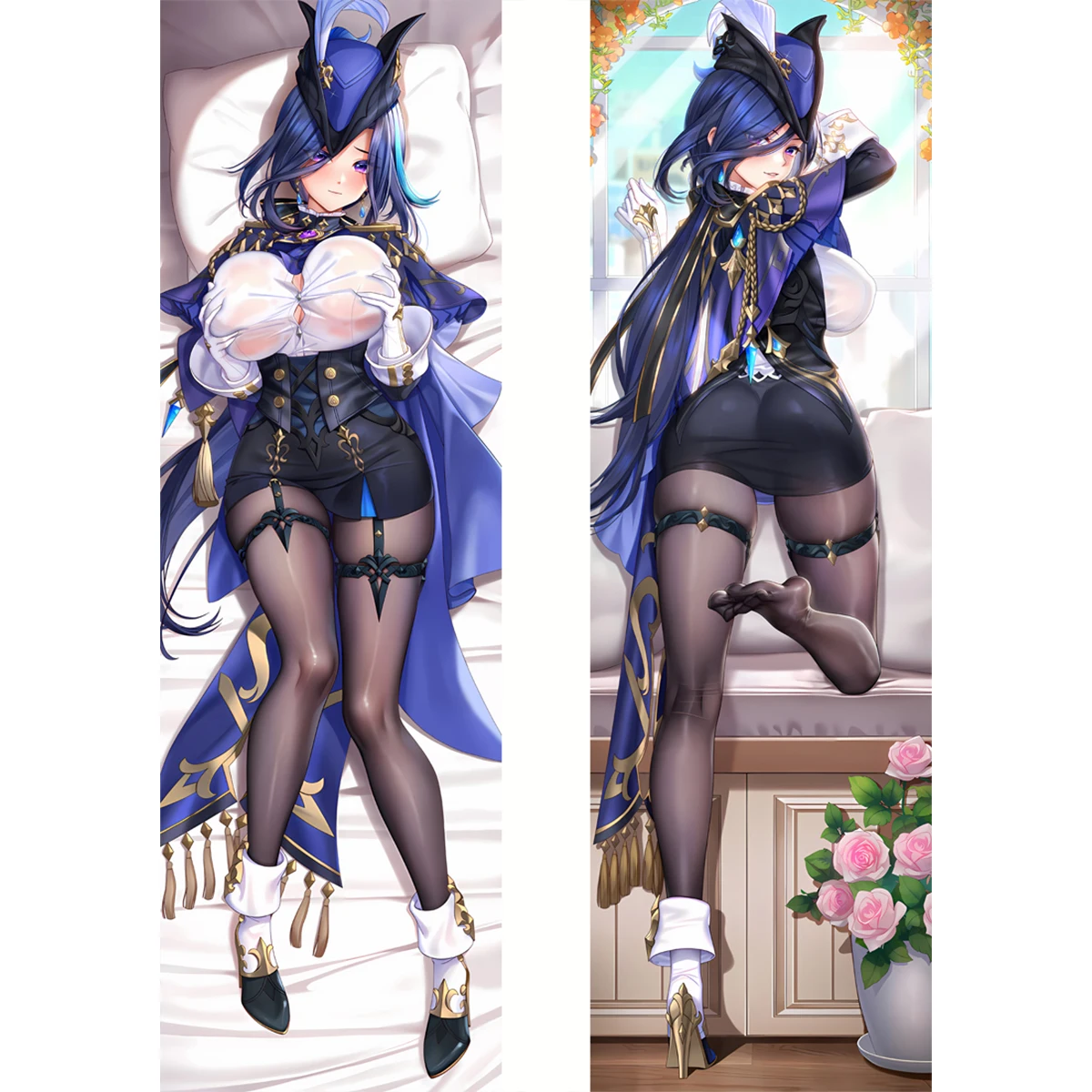 

Clorinde Genshin Impact Dakimakura Body Pillow Cushion Cover Printed Anime Decorative Throw Long Pillowcase