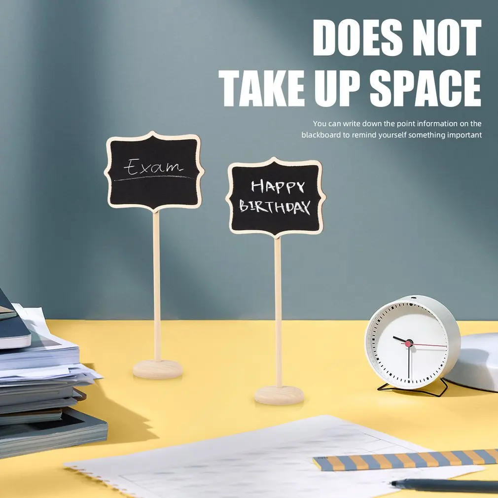 10pcs/set Mini Message Blackboard Wood Chalkboard Kids Wooden Memo Black Board Collapsible Writing Boards Message Board