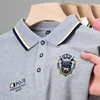 Summer Short Sleeved Lapel T-shirt Embroidered Breathable Polo Shirt Ice Silk Lightweight Tops Casual Large Men Polo Shirt 3