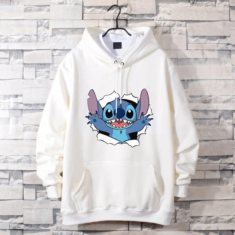 Sudadera con capucha de Disney para mujer, suéter holgado con capucha de Stitch, otoño e invierno, 2023