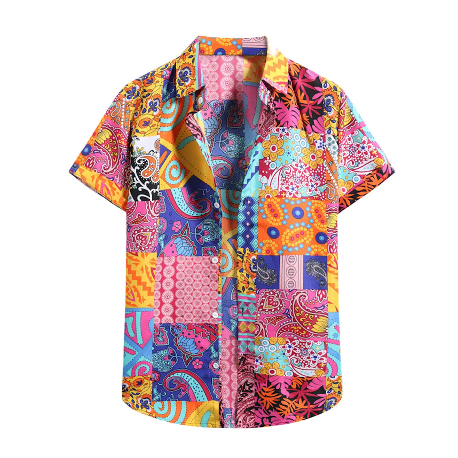 

Casual Summer Hawaiian Shirts For Men Vintage Graffiti Print Short Sleeve Lapel Neck Button Blouse Beach Vacation Shirts Camisas