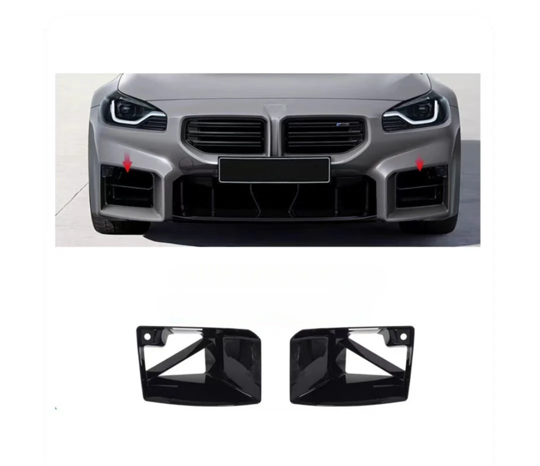 Dry Carbon Fiber Front Bumper Air Vent Trim Splitters for BMW 2 Series M2 G87 2Door + Front Air Vent Cover Decor Bodykit