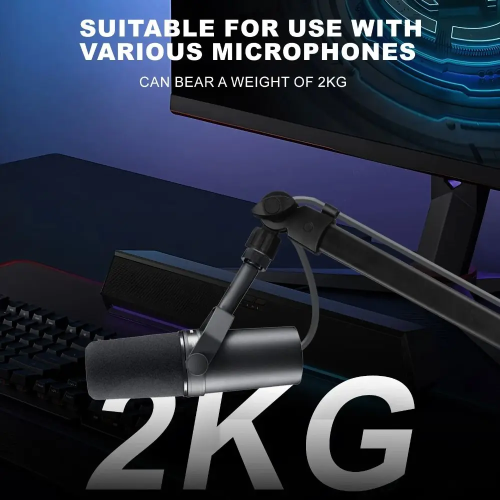 프로페셔널 그레이드 360 °   회전 마이크 붐 암 범용 견고한 데스크탑 스탠드 조절 가능한 암 마이크 데스크 마운트 팟캐스팅
