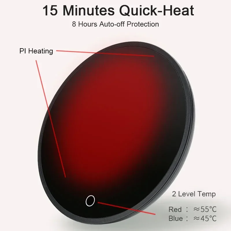 New Coffee Mug Cup Warmer for Home Office Milk Tea Water Heating Pad 2 Constant-temperatures Optional Auto-off Best Gift Idea 5