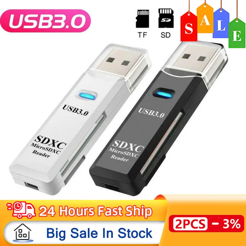 2 IN 1 USB 3.0 Card Reader Micro SD TF Card Memory Reader High