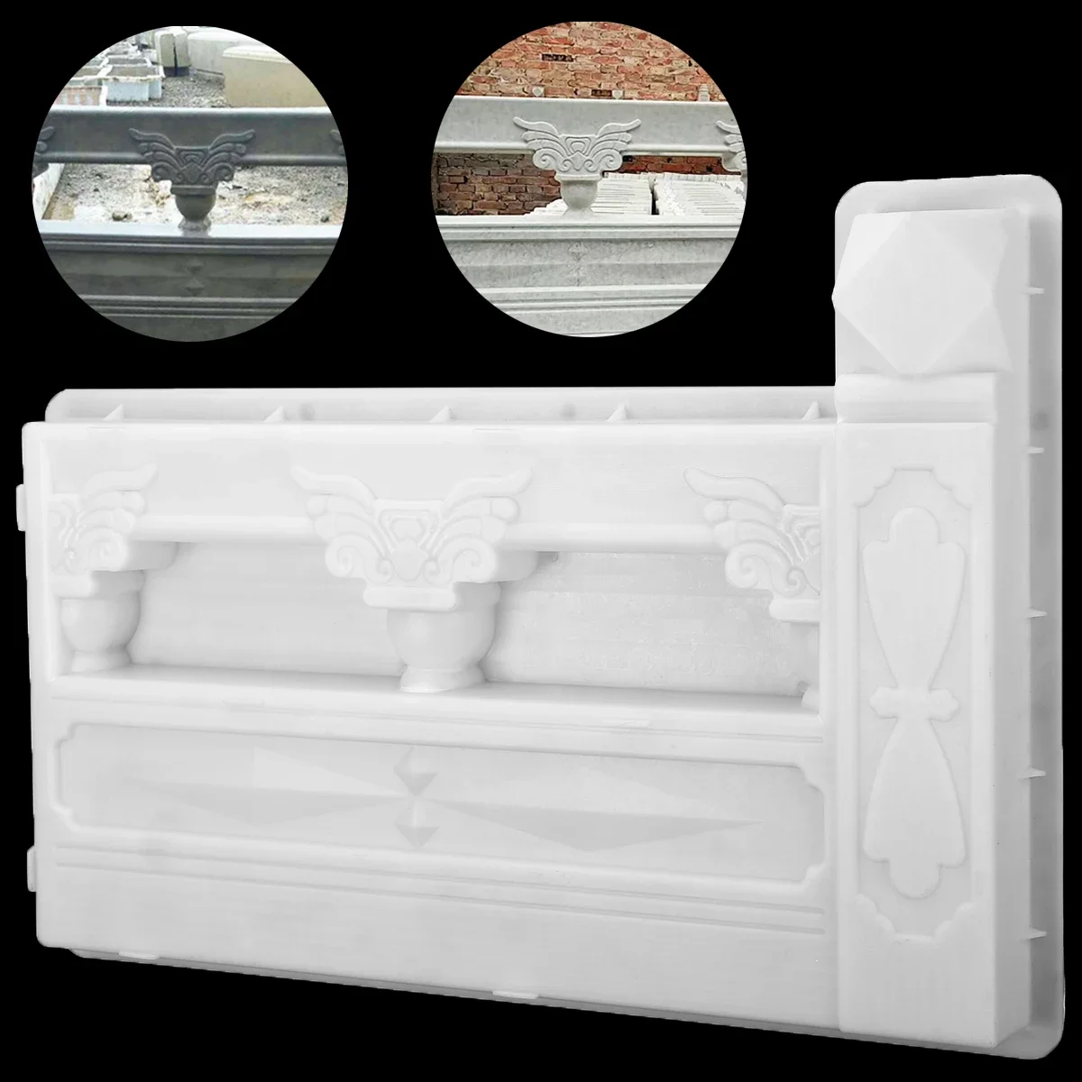 Concrete Fence Mold Garden Flower Pool Plastic Mold Brick Courtyard Rectangle Antique Flower Pond Paving Molds DIY 62x43x6cm concrete molds,garden path molds
