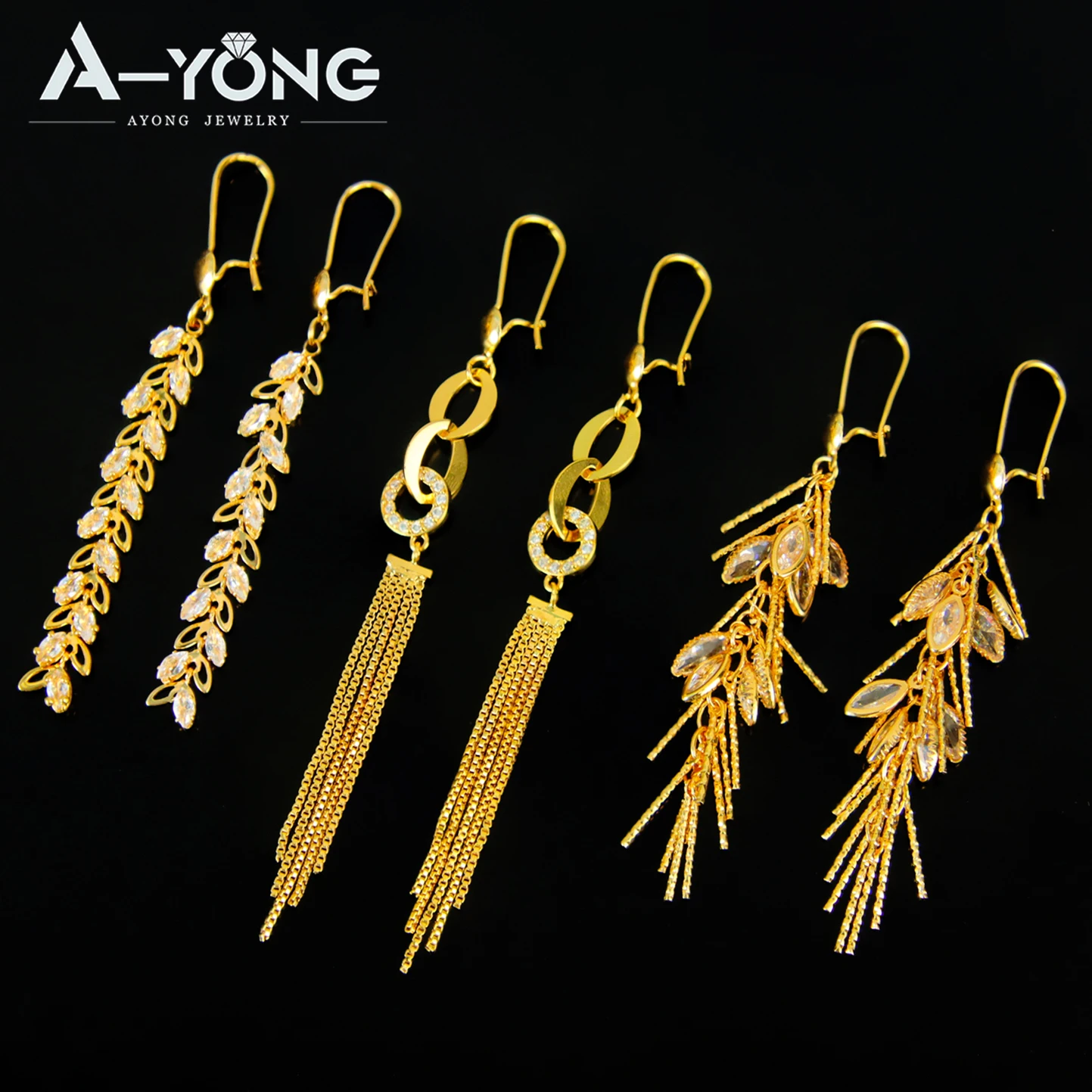 Italienische Böhmen Vintage-Schmuck Tropfen Ohrringe 21k vergoldet Äthiopien Braut Quaste baumeln Ohrring Algerien Frauen Party Schmuck – Detail 2