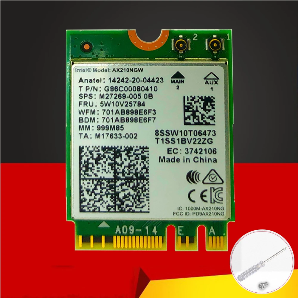 

WiFi 6E Intel AX210 AX210NGW трехдиапазонный 2,4G/5G/6G 802.11AX 5374M Bluetooth 5,2 WiFi 6 беспроводной сетевой адаптер M.2 Wlan Wi-Fi карта