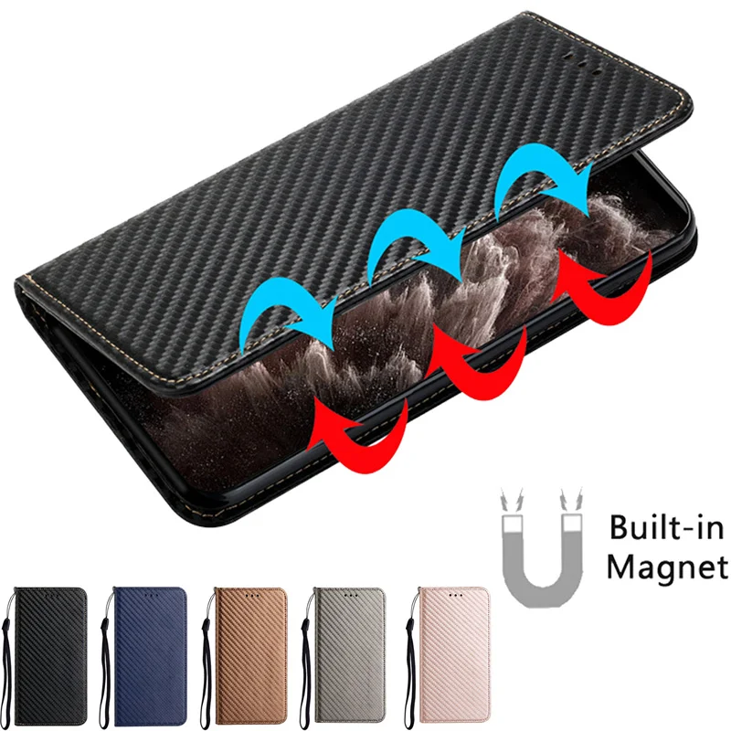 

Luxury Carbon Fiber Texture Leather Funda For Samsung Galaxy A23 A13 4G A33 A53 A73 5G Cover Flip Protect Mobile Cell Phone Case
