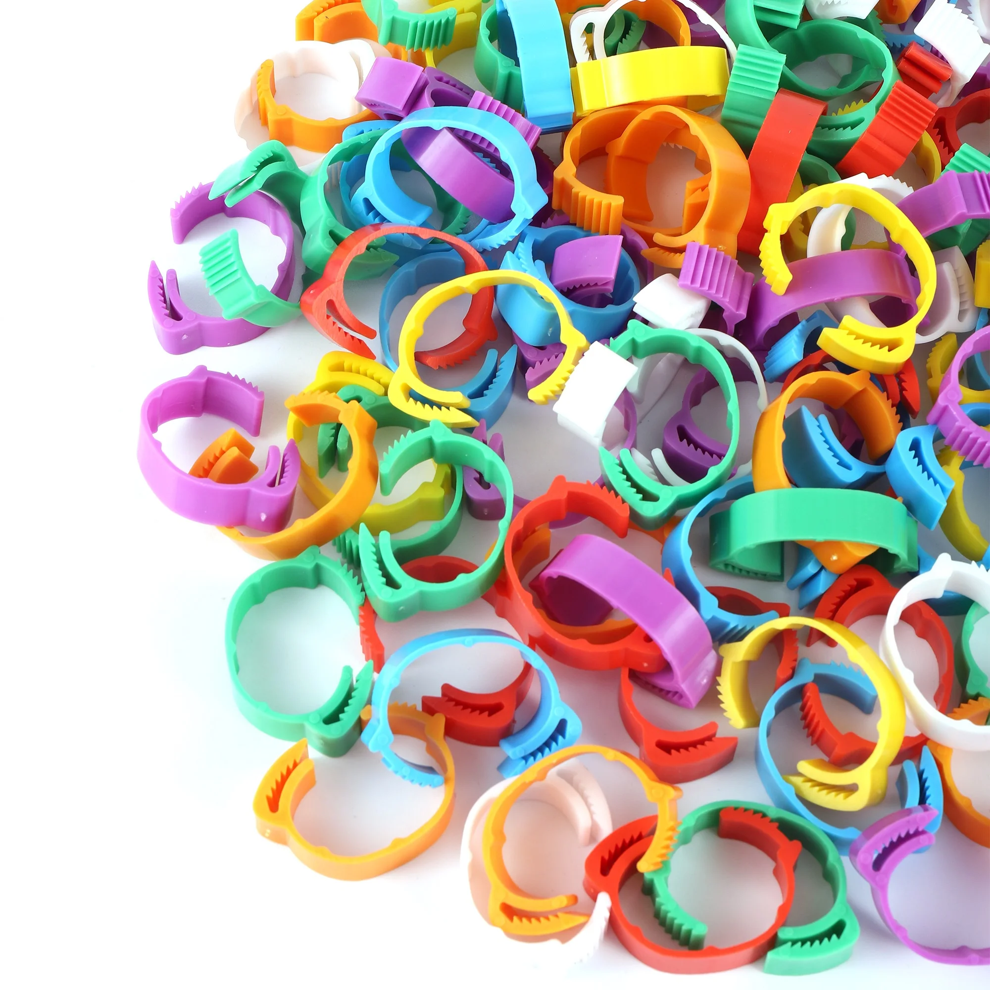 Chicken Foot Ring ID2.0~2.4cm Adjustable Size Poultry Leg No Number Buckle Ring Plastic Chick Duck Goose Poultry Feeding 35 Pcs bird foot rings birds foot rings