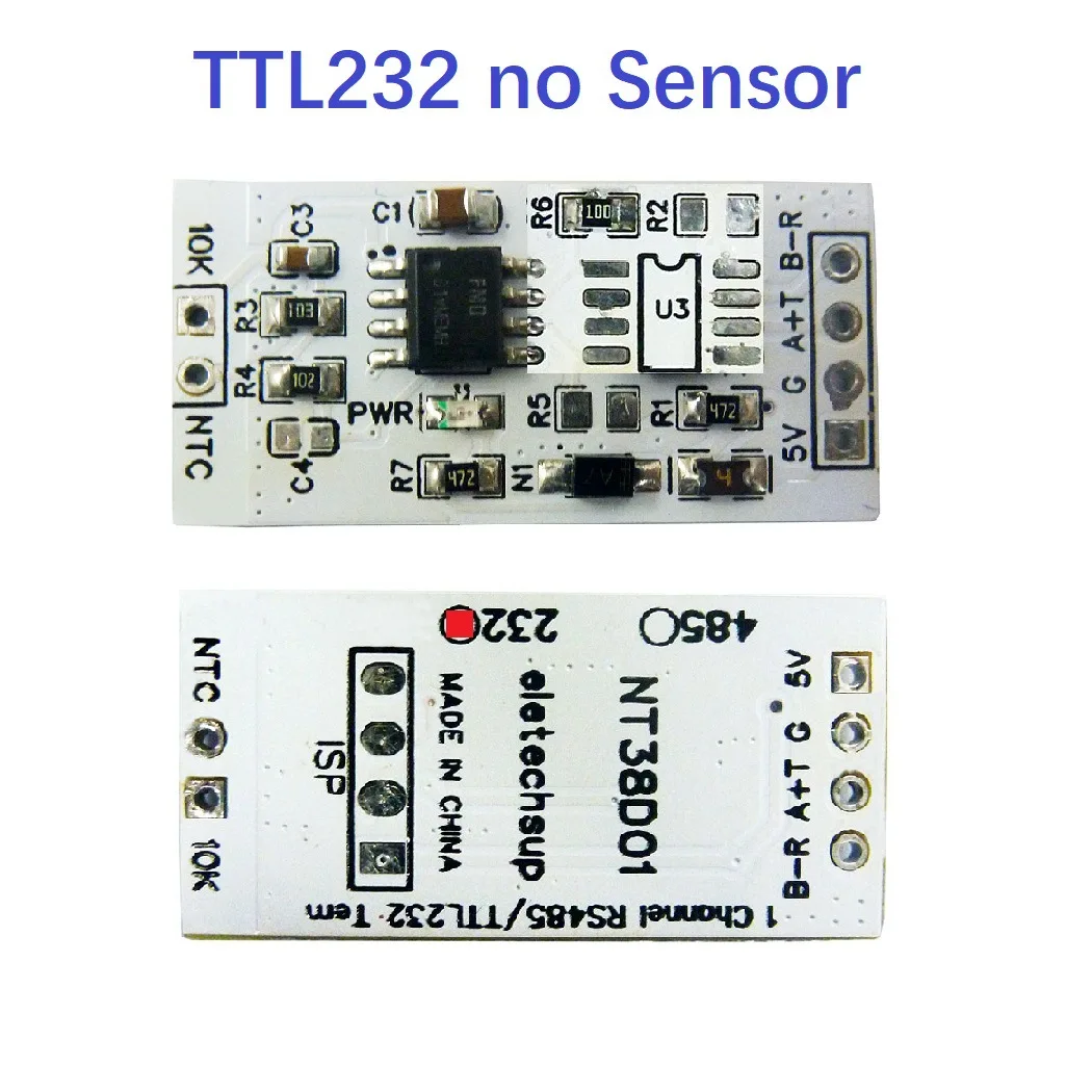 

NT38D01 1k-100K Resistance to RS485 RS232 TTL Converter 10K 3950 NTC Thermistor Temperature Acquisition Module