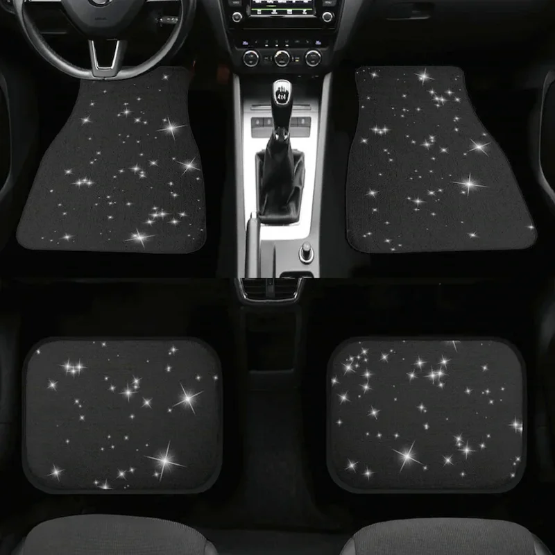 

Starry Black Sky Car Mats Set, Simple Design for Women Car-Floor Mat Cute