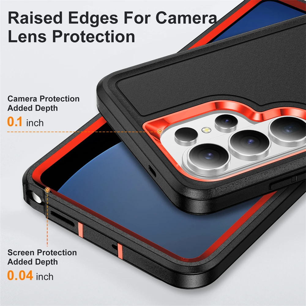 3-in-1 Shockproof Stand Case - Heavy Duty Rugged Hybrid Military Cover