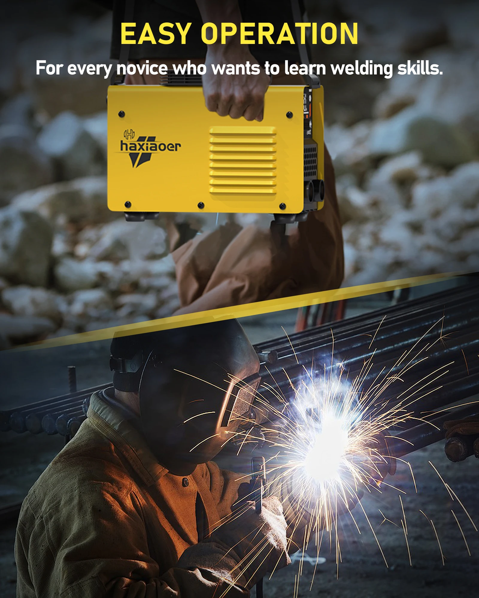 HAXIAOER ARC140 120A 110v portable professional welding machine automatically matches electrode diameter and welding thickness 4