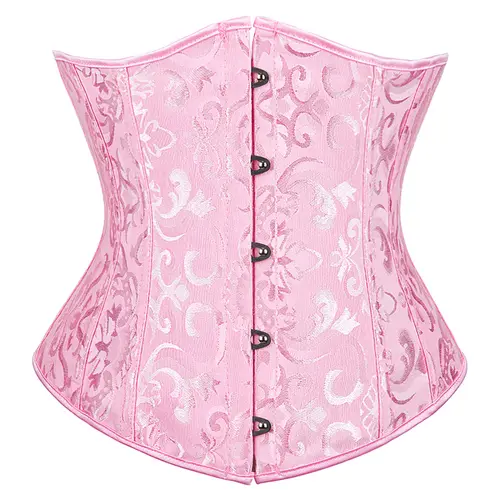 Underbust Corset Plus Size Gothic Corset Cincher Medieval Corsets for Women Jacquard Vintage Waist Corset Top Black White Purple - Image 13