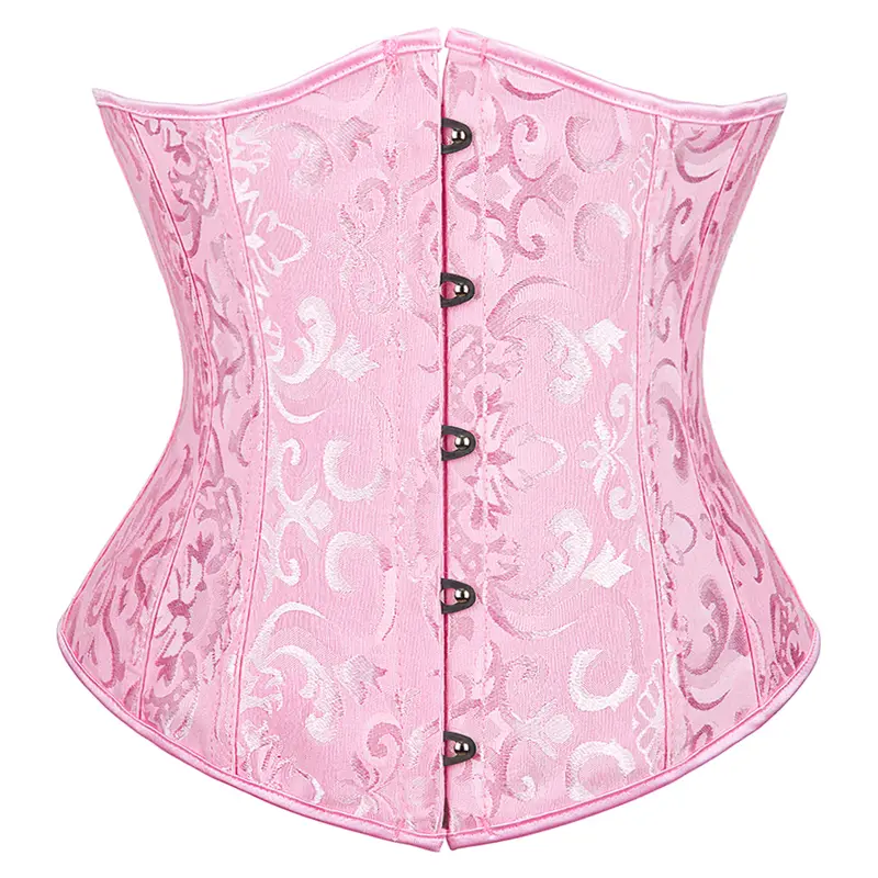 Underbust Corset Plus Size Gothic Corset Cincher Medieval Corsets for Women Jacquard Vintage Waist Corset Top Black White Purple - Image 13